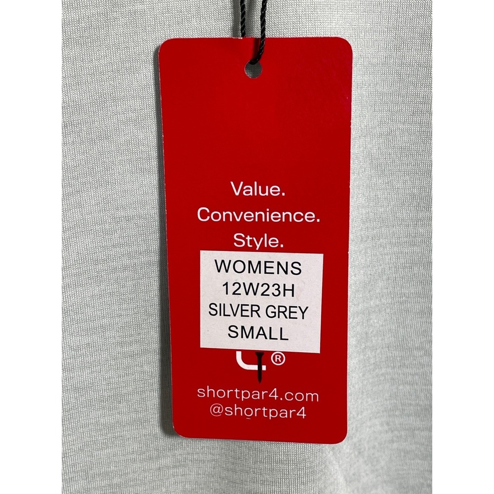 American Express Short Par 4 Silver Polo Shirt Women's SMALL NWT - Picture 5 of 13